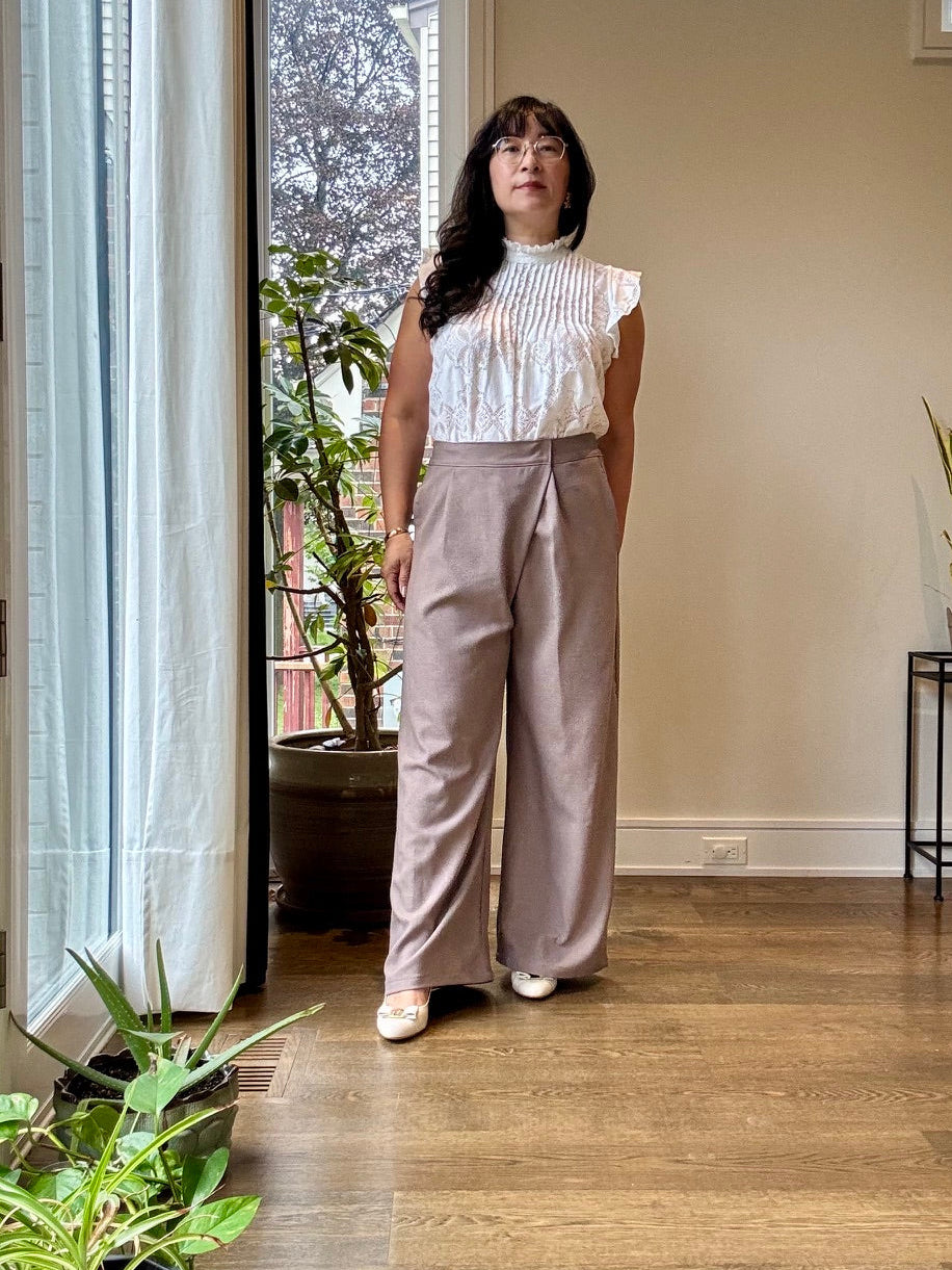 Sewing Pants: Olivia Crossover Wide-leg Pants